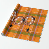 Halloween leuk geruit cadeaupapier (Uitgerold)