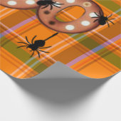 Halloween leuk geruit cadeaupapier (Hoek)