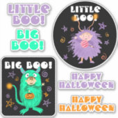 Halloween leuk karakter met boe  sticker (Voorkant)