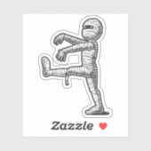 Halloween leuk lopen mummie sticker (Vel)