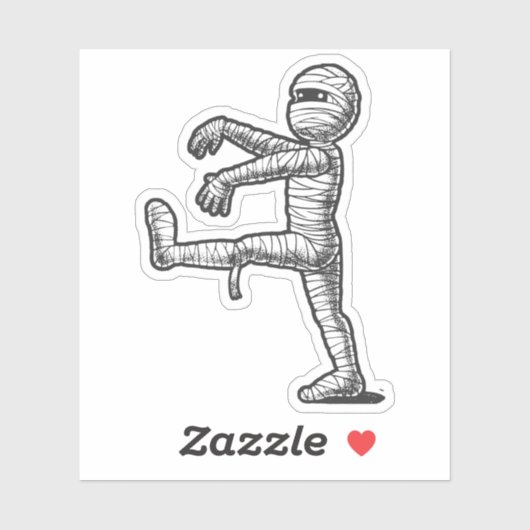 Halloween leuk lopen mummie sticker (Vel)