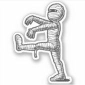 Halloween leuk lopen mummie sticker (Voorkant)