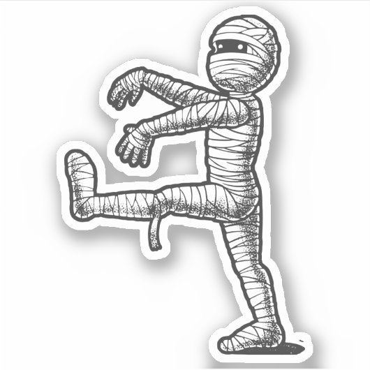 Halloween leuk lopen mummie sticker (Voorkant)