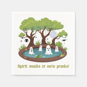 Halloween leuk moeras vol geesten servet