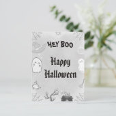 Halloween leuk spookje  feestdagenkaart (Staand voorkant)