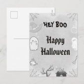 Halloween leuk spookje  feestdagenkaart (Voorkant / Achterkant)