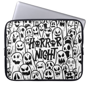 Halloween leuk spookpictogram in verschillende sti laptop sleeve