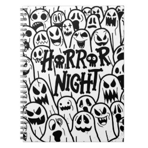 Halloween leuk spookpictogram in verschillende sti notitieboek
