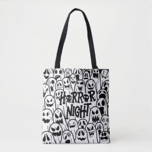 Halloween leuk spookpictogram in verschillende sti tote bag