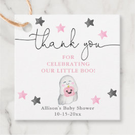 Halloween leuk spookroze wit meisje baby shower bedankjes labels