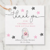 Halloween leuk spookroze wit meisje baby shower bedankjes labels (Voorkant)