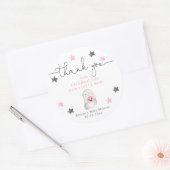 Halloween leuk spookroze wit meisje baby shower ronde sticker (Envelop)