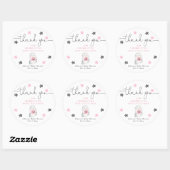 Halloween leuk spookroze wit meisje baby shower ronde sticker (Vel)