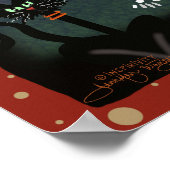 Halloween Leuk Spooky Skelet Kat Gepersonaliseerd Poster (Hoek)