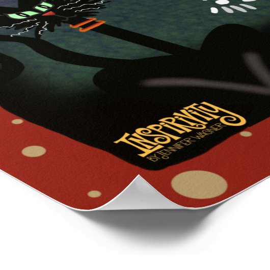 Halloween Leuk Spooky Skelet Kat Monsters Poster (Hoek)