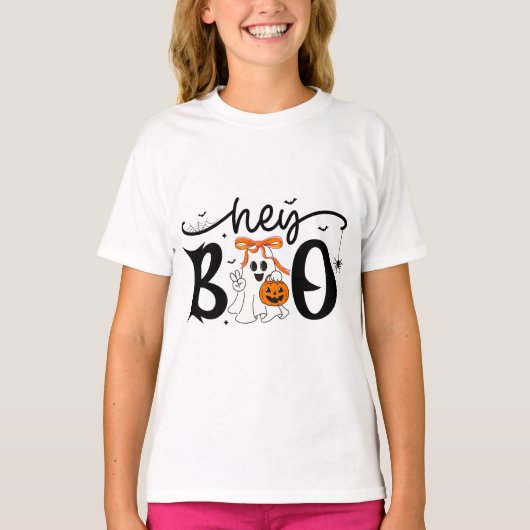 Halloween Leuk T-shirt - Hey Boo (Voorkant)