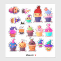 Halloween Leuke Cupcakes Sticker Sheet