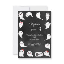 Halloween leuke enge geesten meisje gelukkige verj