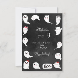 Halloween leuke enge geesten meisje gelukkige verj kaart