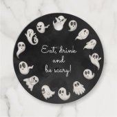 Halloween leuke enge geesten partij bedankjes labels (Voorkant)