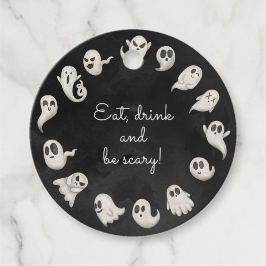 Halloween leuke enge geesten partij bedankjes labels (Voorkant)