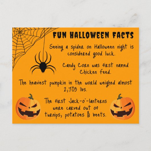 Halloween Leuke Feiten Briefkaart (Voorkant)