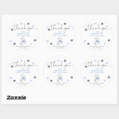 Halloween leuke geest blauw-jongen baby shower ronde sticker (Vel)