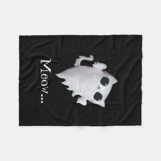 Halloween leuke geest kat fleece deken (Voorkant (Horizontaal))