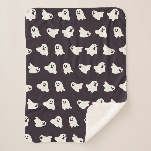 Halloween Leuke Ghost Pattern Herfst Sherpa Deken (Voorkant)