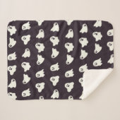 Halloween Leuke Ghost Pattern Herfst Sherpa Deken (Voorkant (horizontaal))