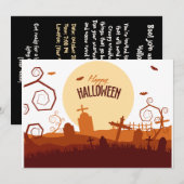 Halloween leuke grafplaats kaart (Voorkant / Achterkant)