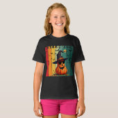 Halloween leuke grappige pompoen vintage herfst  t-shirt (Voorkant volledig)