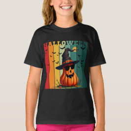 Halloween leuke grappige pompoen vintage herfst  t-shirt