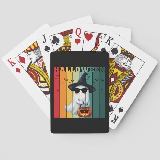 Halloween leuke grappige spook pompoen cadeau-idee pokerkaarten (Achterkant)