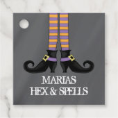 Halloween Leuke Grappige Whimsical Heksenschoenen Bedankjes Labels (Voorkant)