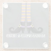 Halloween Leuke Grappige Whimsical Heksenschoenen Glazen Onderzetter (Achterkant)