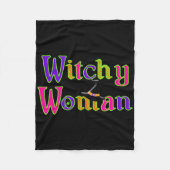 Halloween Leuke Heks Witchy Vrouw Trick Treat Fleece Deken (Voorkant)