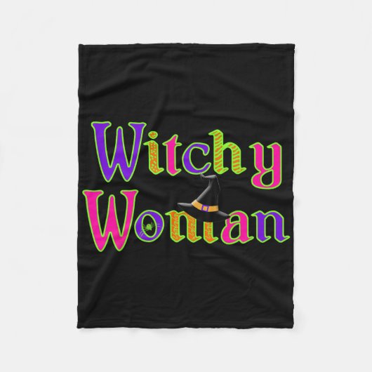 Halloween Leuke Heks Witchy Vrouw Trick Treat Fleece Deken (Voorkant)