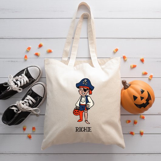 Halloween Leuke Jongen Pirate Trick or treat Snoep Tote Bag