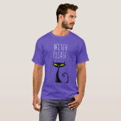 Halloween leuke kat witch alsjeblieft t-shirt (Voorkant volledig)