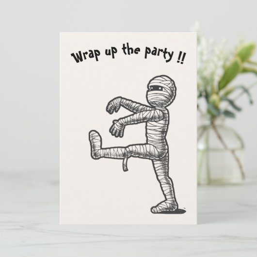 Halloween leuke mummie aankondiging (Staand voorkant)