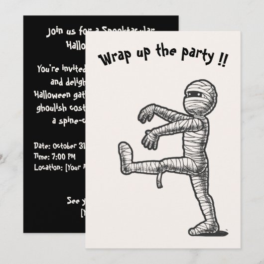 Halloween leuke mummie aankondiging (Voorkant / Achterkant)