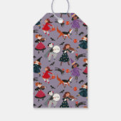 Halloween leuke paarse Trick en Treat heks Cadeaulabel (Achterkant)