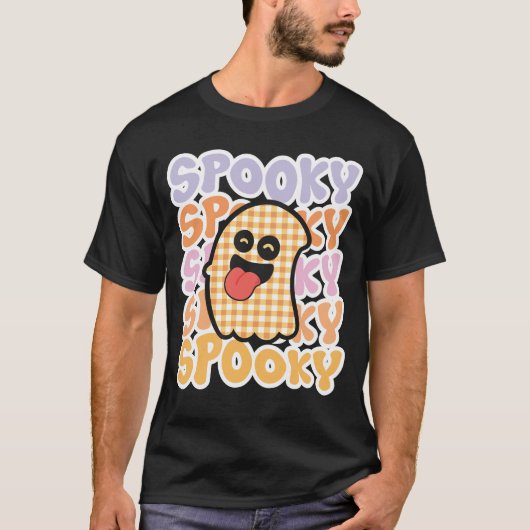 HALLOWEEN LEUKE RETRO SPOOKY GHOST T-SHIRT (Voorkant)
