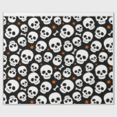 Halloween Leuke Schedel Griezeldossier Cadeaupapier (Vlak)