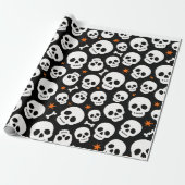 Halloween Leuke Schedel Griezeldossier Cadeaupapier (Uitgerold)
