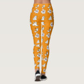 Halloween leuke spoken op oranje achtergrond leggings (Achterkant)