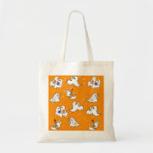 Halloween leuke spoken op oranje achtergrond tote bag (Voorkant)