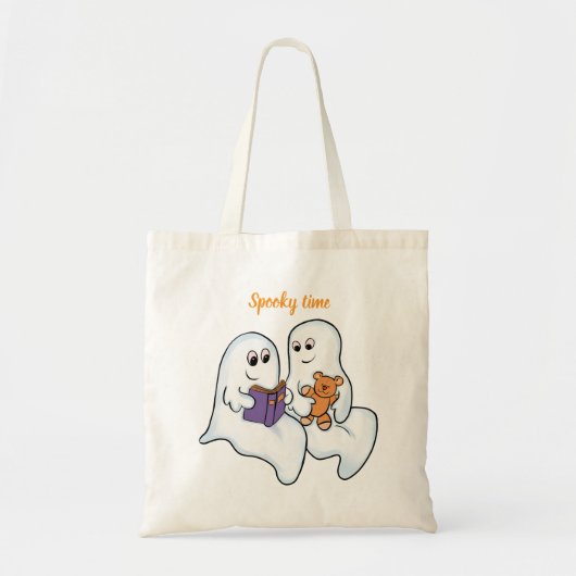 Halloween leuke spoken op oranje achtergrond tote bag (Voorkant)