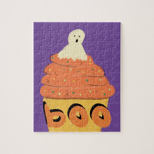 Halloween leuke spook cupcake  legpuzzel (Verticaal)
